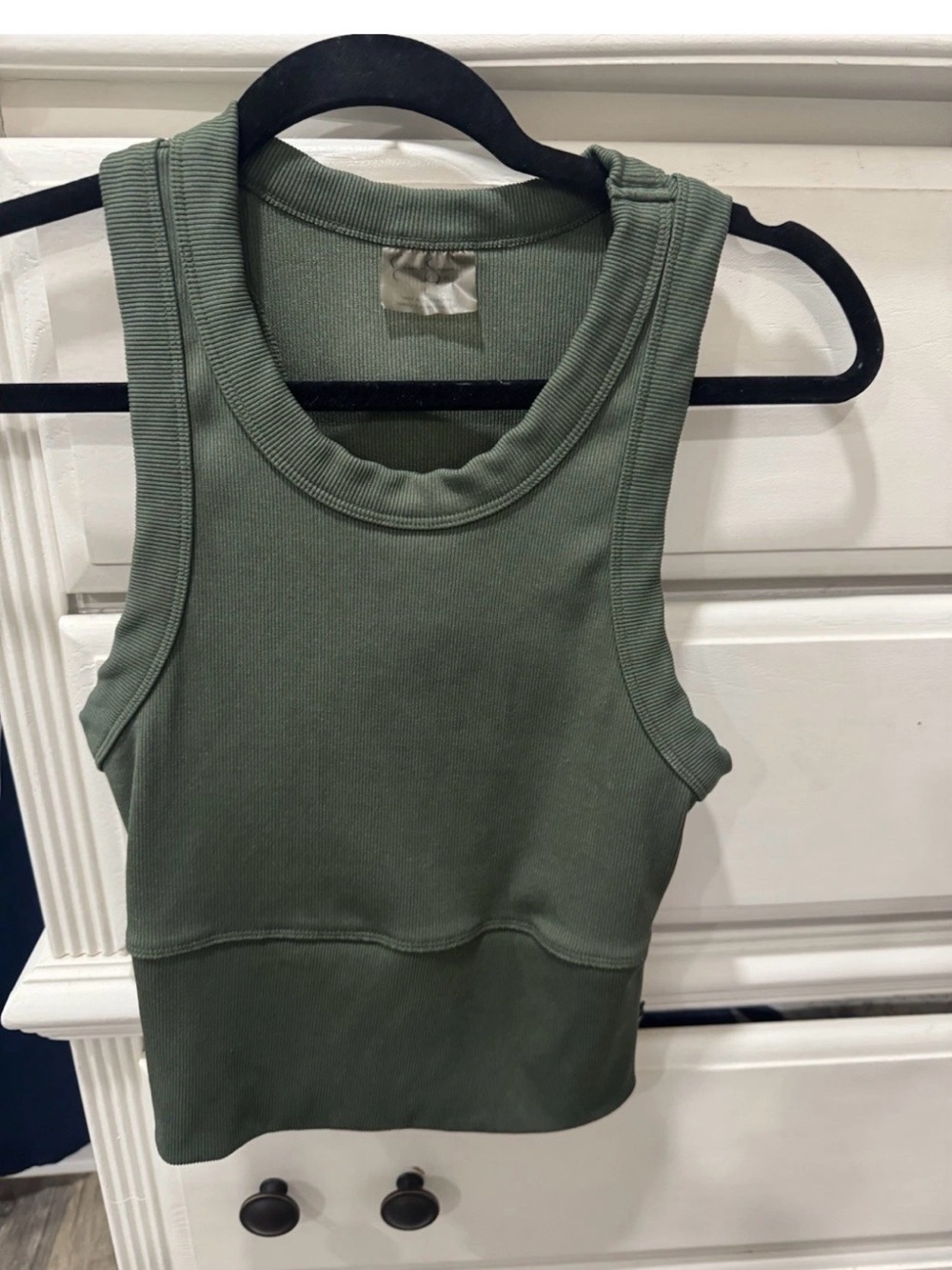 Jessica Simpson Olive Ribbed Tank Top